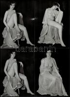 cca 1969 Csak ül és vetkőzik, 9 db vintage fotó, 18x13 cm