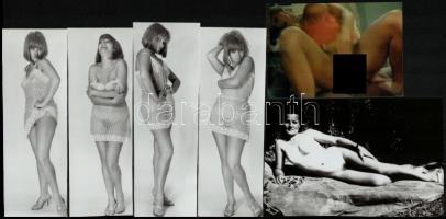 cca 1977 Kellemes órák hozadéka, szolidan erotikus felvételek, 5 db vintage negatív (24x36 mm) + 10 ...