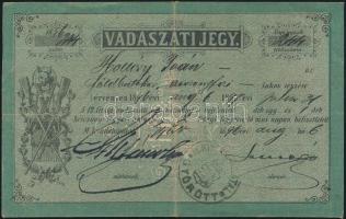 1895 Vadászati jegy. Vadászjegy / hunters licence