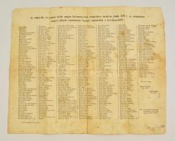 1861 Győrmegye közgyűlésének megválasztott tanácsnokai. 42x35 cm