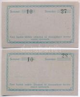 Újpest 1919. Mauthner Bőrgyár 1k (2x) váltópénz, sorszámkövetők T:I,I-