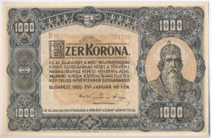 1920. 1000K Orell Füssli Zürich T:III szép papír Adamo K36