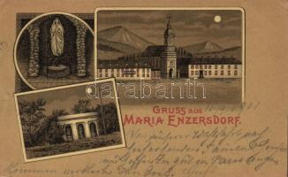 1901 Maria Enzersdorf, Kirche / church. night litho (EK)