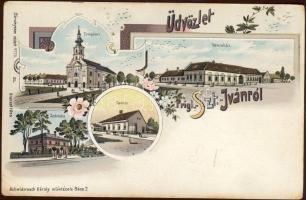 Szentiván vasútállomással Litho