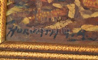 Horváth G. Andor (1876-1966): Tengeri-hántás, olaj, fa, keretben, 49,5×48,5 cm