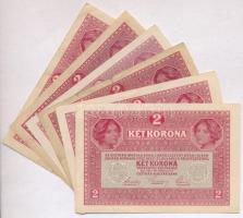 1917. 2K (6x) egy darabon "DEUTSCHÖSTERREICH" felülbélyegzés T:II-III