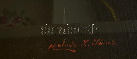 Molnár Z. János (1880-1960): Porcelános csendélet. Olaj, fa, jelzett, szélén repedés csíkkal, 22×27 ...