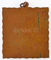 1936. "Erdélyi Szépmíves Céh" zománcozott szögletes Br medál (30x33mm) T:2