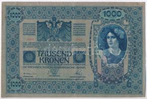 1902. 1000K piros "MAGYARORSZÁG" körbélyegzővel T:III kis szakadások