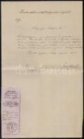 1898 Bruck-újfalu, kézzel írt okmány, utalványszelvénnyel