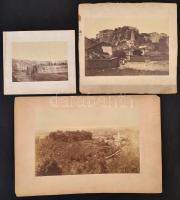cca 1900 Azonosítatlan, feltehetően olasz városképek 3 db nagyméretű fotó. A legnagyobb 50x35 cm / Unidentified, probably Italian photos. Large ones.