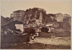 cca 1900 Azonosítatlan, feltehetően olasz városképek 3 db nagyméretű fotó. A legnagyobb 50x35 cm / U...