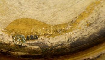 Argentor szecessziós áttört tálka, alpakka, jelzett, foltos, 13×13 cm