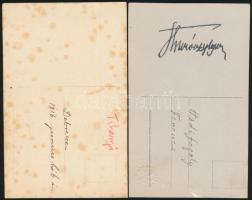 Thúróczy Lajos színész fotólapja autográf aláírással + Tihanyi Béla színészt ábrázoló fotólap
