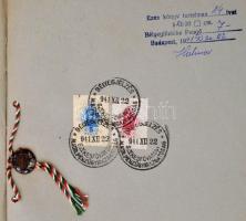 1942 Posta takarékpénztár pénztárkönyve, kiment számlák és beérkezett számlák kézzel írt jegyzékével...