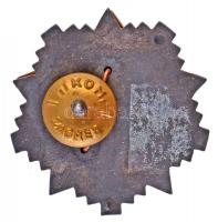 Jugoszlávia ~1960. Zománcozott vörös csillag sapkajelvény, hátoldalán "IKOM ZAGREB" gyártó...