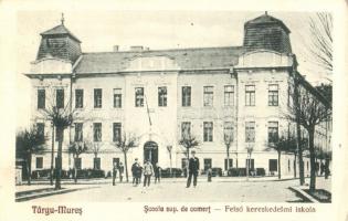 Marosvásárhely, Targu Mures; Felső kereskedelmi iskola  / Scoala superioara de comert / school, "Marosvásárhely Visszatért" So. Stpl.