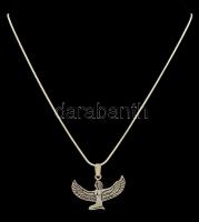 Ezüst(Ag) kígyó nyaklánc, angyal függővel, jelzett, állítható hosszúság, h: 45-50 cm, 3,5×3 cm, nettó: 10,5 g