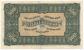 1923. 500K "Magyar Pénzjegynyomda Rt. Budapest" jelöléssel T:III,III-
