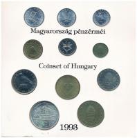 1993. 10f-200Ft (11xklf) forgalmi sor dísztokban, benne 200Ft Ag "MNB" T:BU patina 
Adamo...