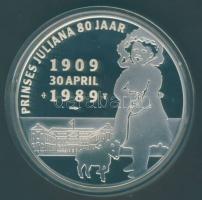 Hollandia 1989. "Juliana 80. születésnapja" alkalmából kiadott Ag emlékérem, 25g T:PP Tanú...