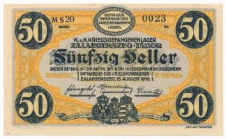 Zalaegerszeg / hadifogolytábor 1916. augusztus 15. 50f arab sorozat és sorszámmal, "MS" je...