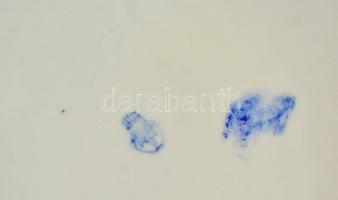 Zsolnay tálaló készlet, matricás, jelzett, kopott aranyozás, összesen: 6 db