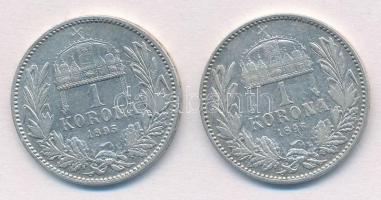 1895KB-1896KB 1K Ag "Ferenc József" (2x) T:3 
Adamo K5