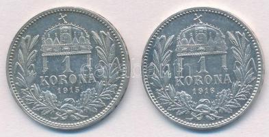 1915KB-1916KB 1K Ag "Ferenc József" (2x) T:2 
Adamo K5.1