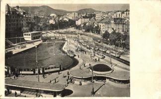 Budapest II. Moszkva tér (Széll Kálmán tér), villamosok, Stühmer üzlet. Művészeti Alkotások (EK)