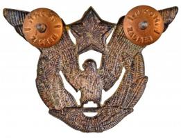 Jugoszlávia ~1960. Légierőnél használt sapkajelvény, hátoldalán "IKOM ZAGREB" gyártói jelz...