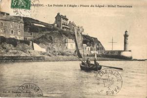 Saint Brieuc. La Pointe á l'Aigle, Phare du Légué, Hotel Terminus / Lighthouse, hotel, boat. TCV card