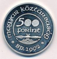 1992. 500Ft Ag "Szent László" tanúsítvánnyal T:1 (eredetileg PP) 
Adamo EM125