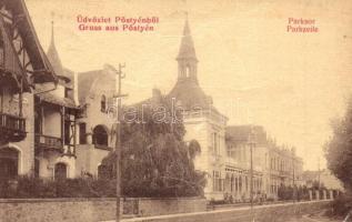 1907 Pöstyén, Piestany; Parksor. W.L. 866. / Parkzeile / villa alley  (EK)