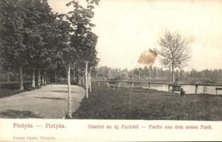 1908 Pöstyén, Pistyán, Piestany; Új park / new park