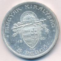 1938. 5P Ag "Szent István" T:1-,2 
Adamo P8.1