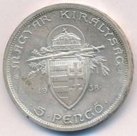 1938. 5P Ag "Szent István" T:1- kis patina
Adamo P8.1