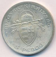 1938. 5P Ag "Szent István" T:1-,2 kis patina
Adamo P8.1