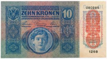 1915. 10K függőleges, piros "DEUTSCHÖSTERREICH" és "BÉCS - VIENNE" felülbélyegzé...