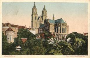 Magdeburg, Dom mit Präsidialgarten / dome, garden