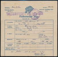 2 db marhalevél és 1 db fedeztetési jegy okmánybélyegekkel