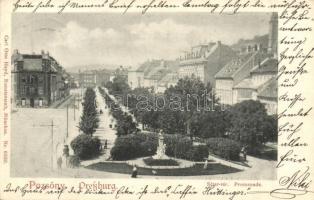 1900 Pozsony, Pressburg, Bratislava; Séta-tér / promenade