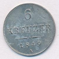Ausztria 1849A 6kr Ag T:2 lapkahiba Austria 1849A 6 Kreuzer Ag C:XF planchet error Krause KM#2200