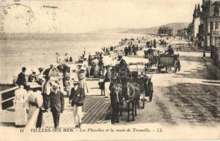 Villers-sur-Mer. Les Planches et la route de Trouville / beach, street view, horse-drawn carriage (EK)
