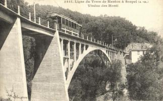 Menton-Monte Carlo tramway, viaduct, tram