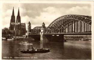 Köln, Cologne; Hohenzollernbrücke mit Dom / bridge, dome