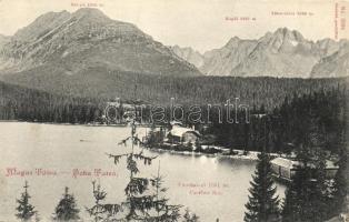 1907 Tátra, Tatry; Csorbai-tó, Kopki, Tátra-csúcs, Bástya / lake, mountain peaks
