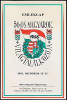 1993 Az 56-os magyarok világtalálkozójára készített emléklap, rajta sok résztvevő aláírásával