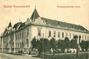 1911 Aranyosmarót, Zlaté Moravce; Pénzügyigazgatósági palota. Kiadja Eisenberg Károly 368. / palace of the Financial Directorate (EK)