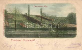 1901 Tótsóvár, Sóvár, Solivar; Fa-úsztatási telep. Divald / log-rafting yard (EK)